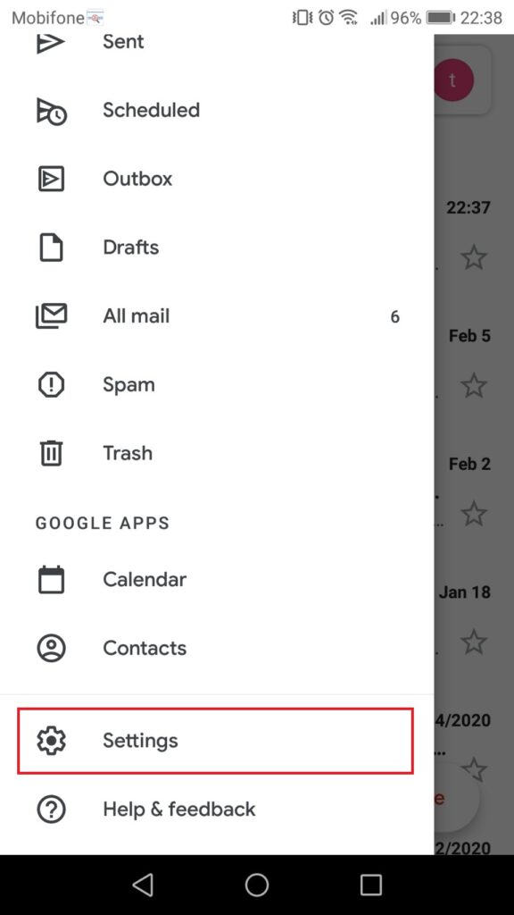 Cách đổi mật khẩu Gmail - Mobile - Settings
