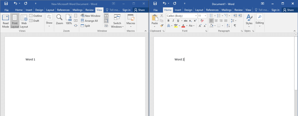 Cách xem 2 file word cùng 1 lúc - View Side by Side in Word
