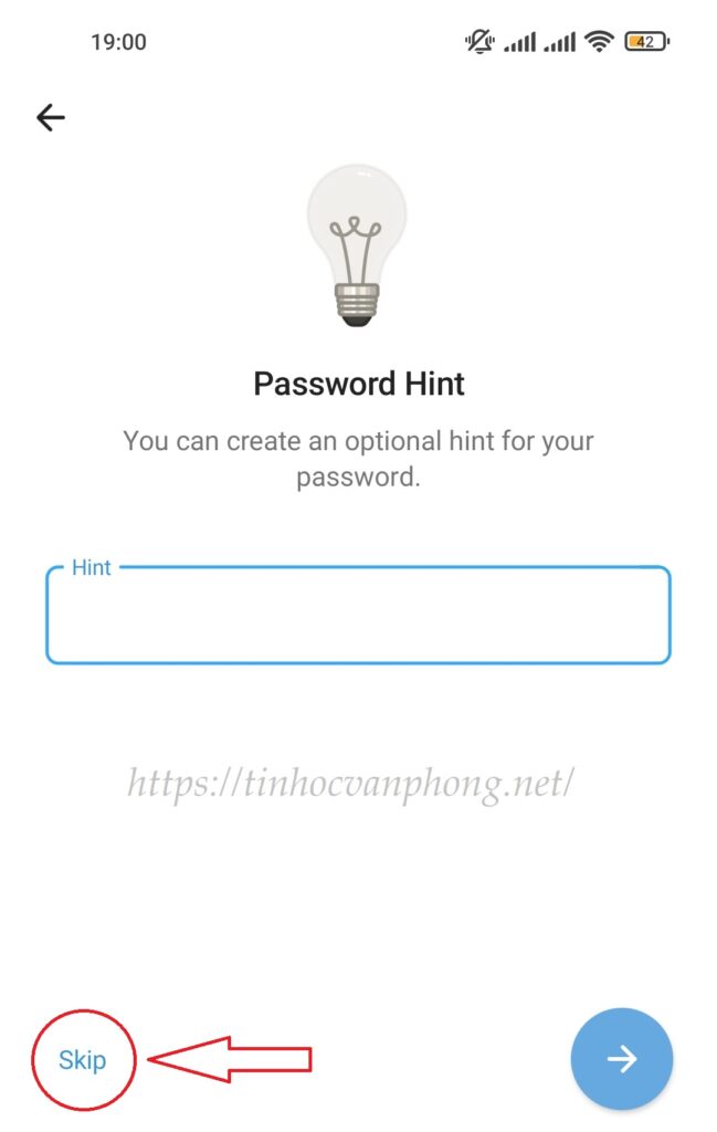 Nhập từ khóa gợi ý mật khẩu hoặc bỏ qua